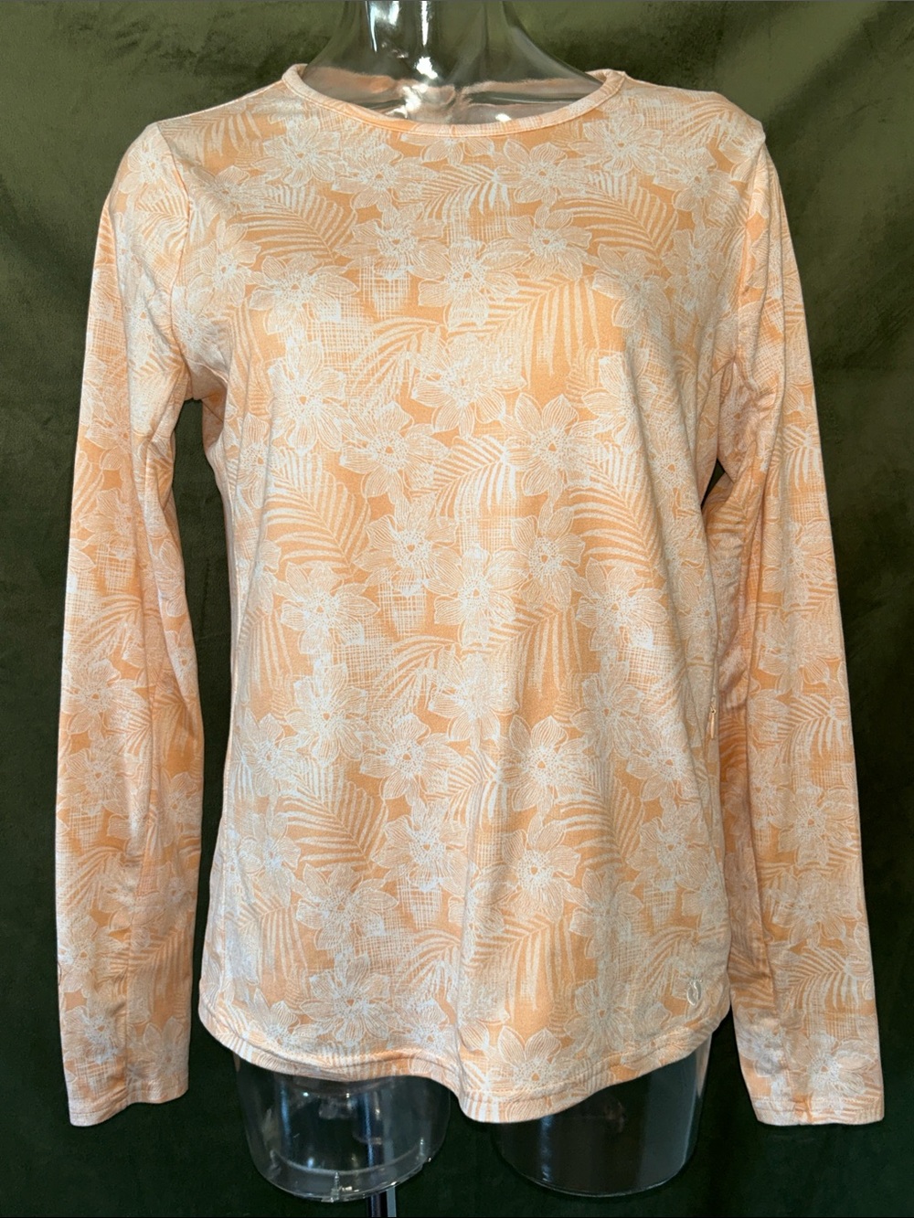 Hang Ten Peach Floral Long Sleeve Tee SPF 50